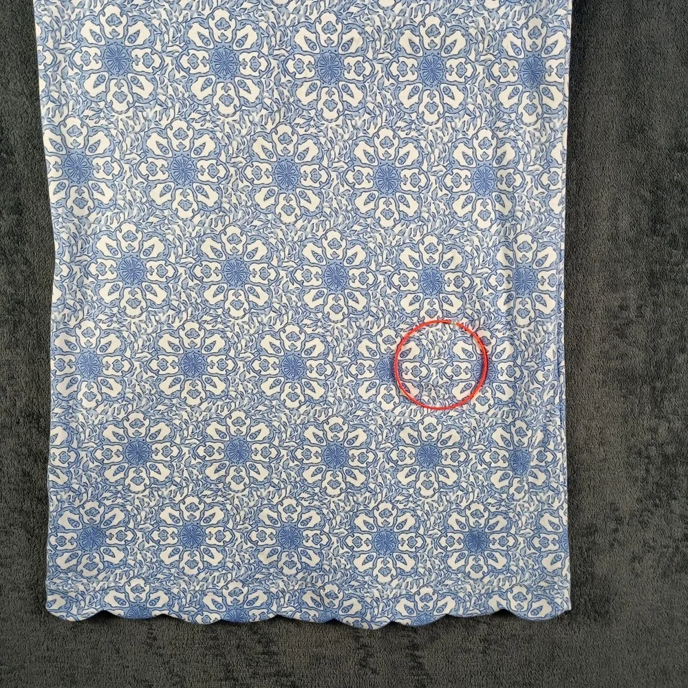 Vineyard Vines Shift Dress Girls L 12 14 Blue White Printed Sleeveless Preppy